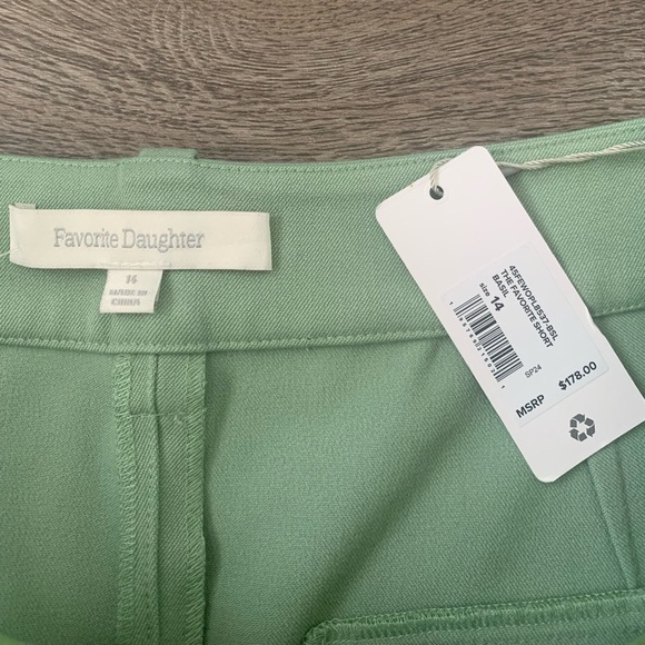 Favorite Daughter The Favorite High-Rise Wide-Leg Shorts - Size 14 - Basil - NWT - Picture 12 of 16